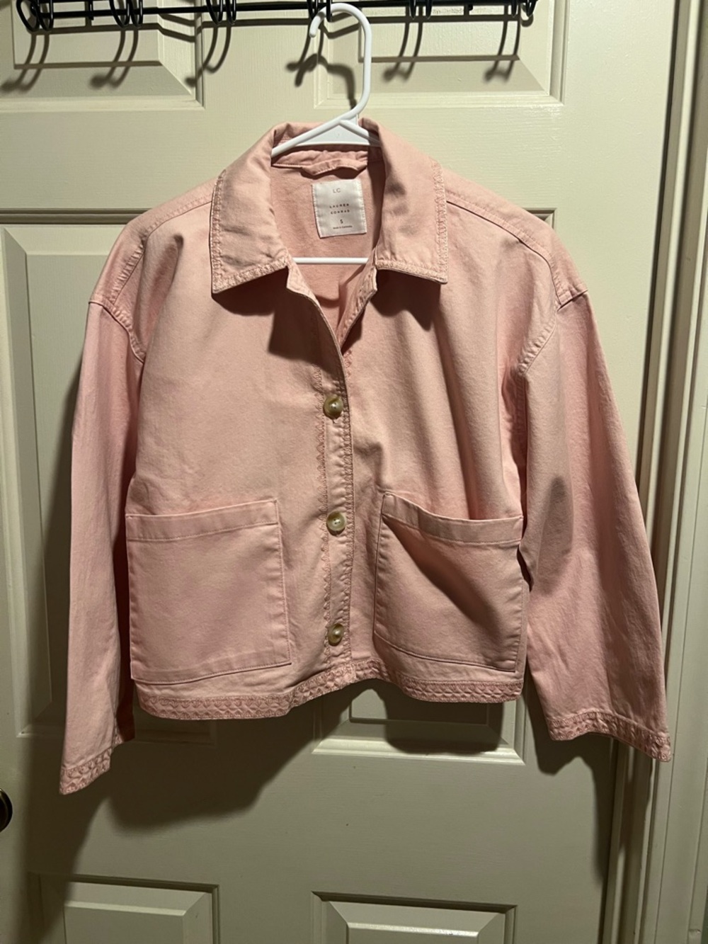 LC Lauren Conrad Pale Pink Cotton Jean Jacket